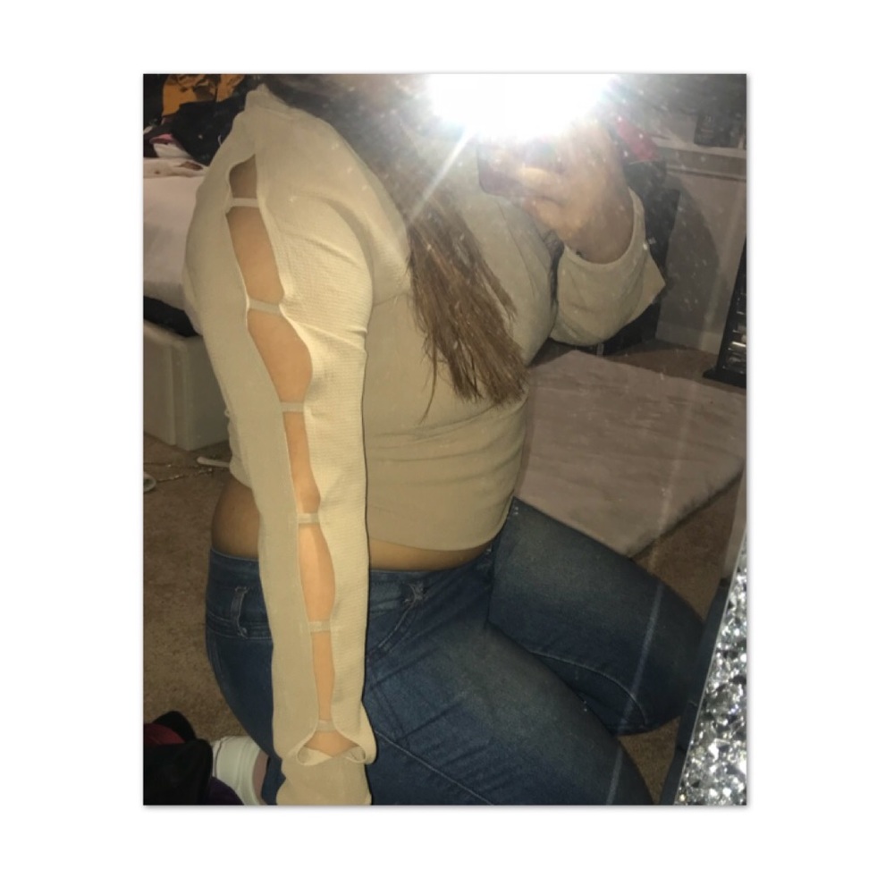 Tan Long sleeve Blouse